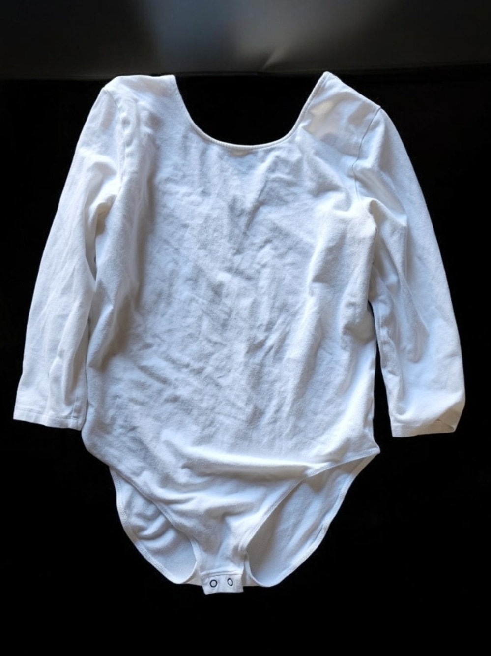 GAP (Outlet) White Scoop Neck Long-Sleeve Bodysuit
